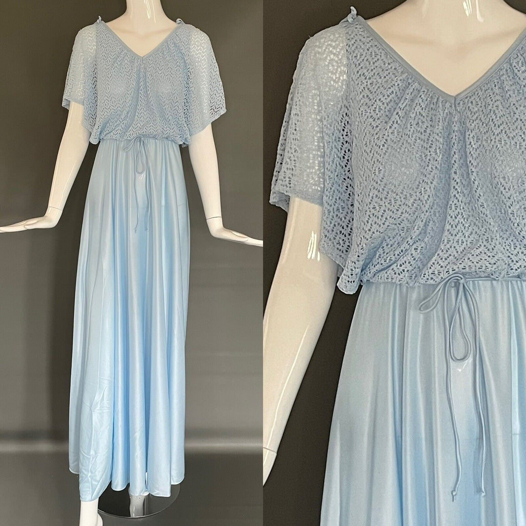 Vintage 70s Classic Bridesmaid Maxi Dress M