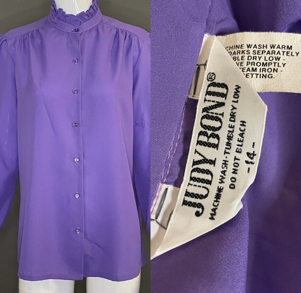 Vintage 70s Judy Bond Top Blouse 14 L