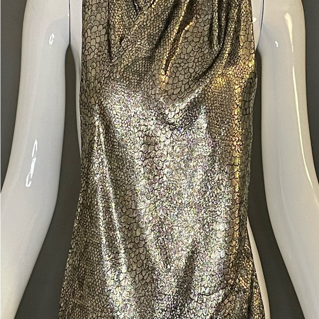 Gorg Vintage Metallic Snakeskin Scarf 10 In by 60 In Excellent Condition