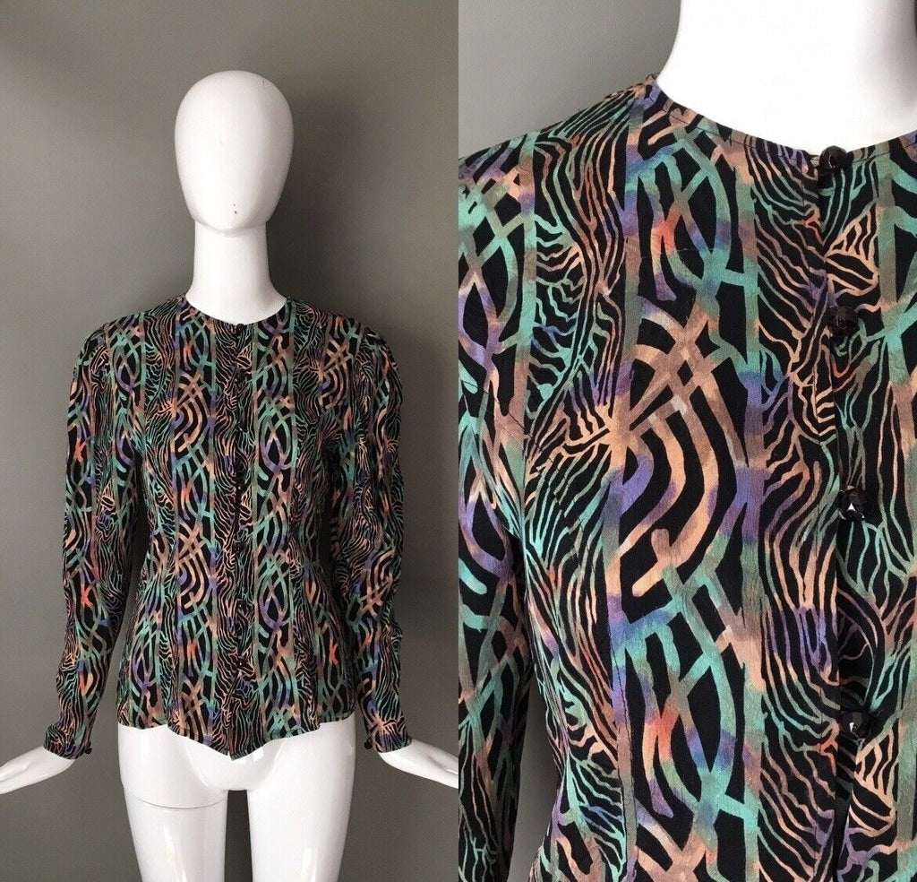 Vintage Silk Farm Top Blouse Size 4 Mint Condition